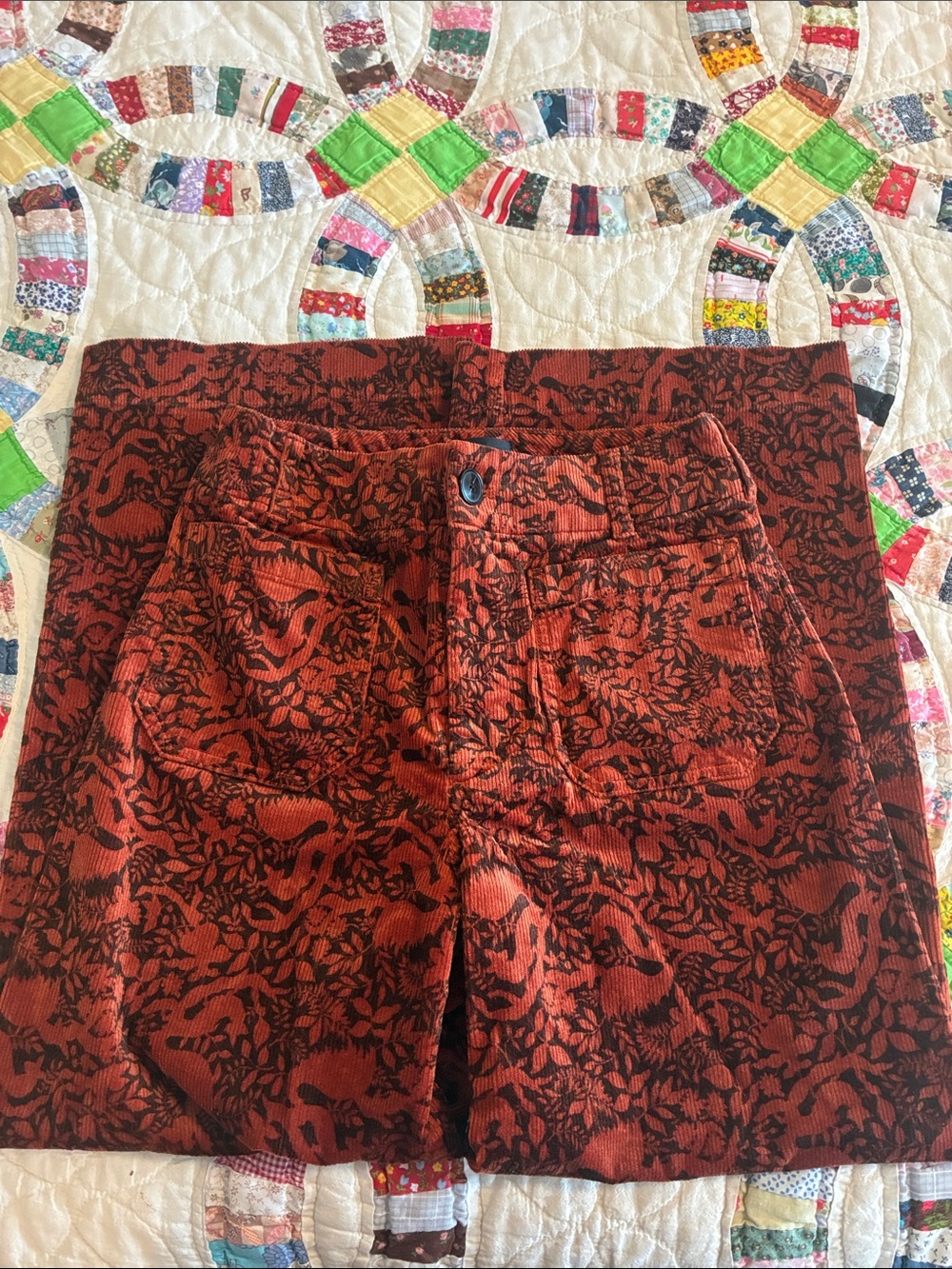 Maeve floral/fall print corduroy pants the Collette 28" fall cozy stylish